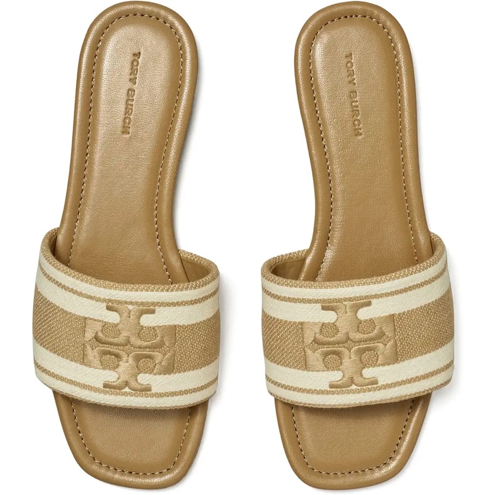 TORY BURCH Double T Jacquard Slide
